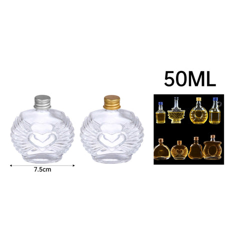 Mini Botella Decantador de Whisky 50ml Corazón con Tapa Metálica