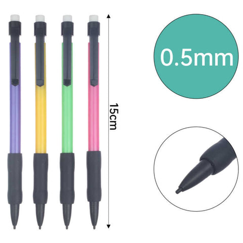 Set de 4 Portaminas 0.5 mm - Rojo, Amarillo, Verde y Azul