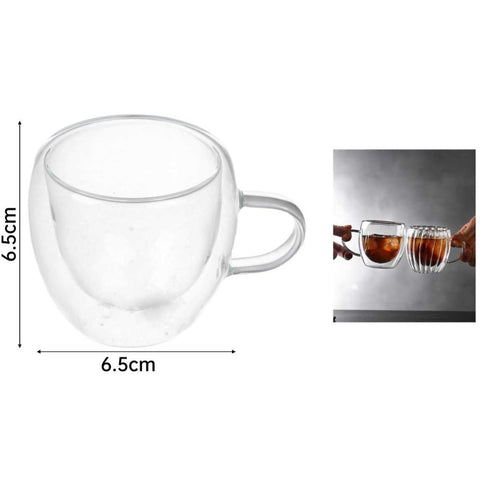 Taza de Vidrio Doble Pared 80 ml