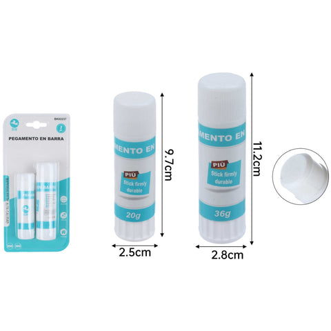 Set de 2 Pegamentos en Barra 20g y 36g - Fijación Segura y Duradera