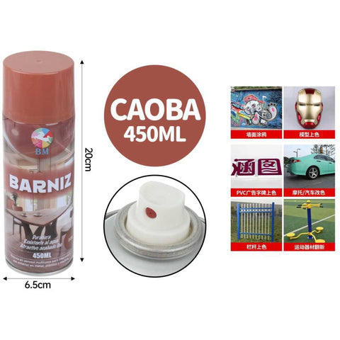 Barniz en Spray Color Caoba 450 ml - Acabado Pantone 175C
