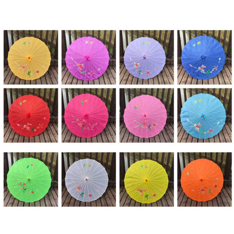 Sombrilla China Decorativa - Estilo Tradicional, 84 cm de Diámetro - Colores Variados