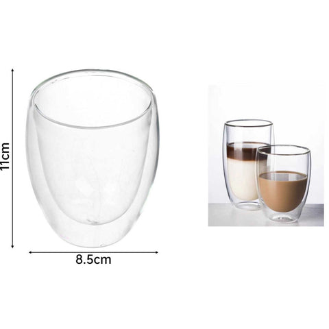 Vaso de Vidrio Doble Pared 350ml de Alta Calidad