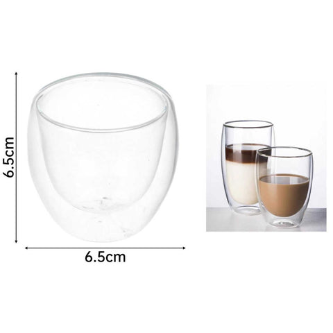 Taza de Vidrio Doble Pared 80 ml sin Asa