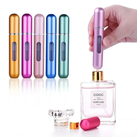 Pack de 5 Atomizadores Recargables para Perfume – Portátiles 5 ml - Colores Variados