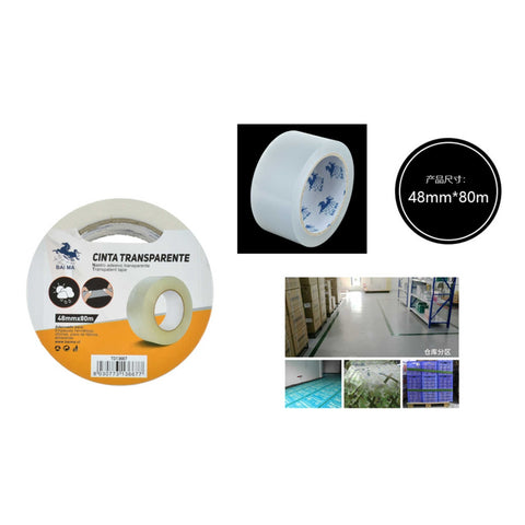 Cinta de Embalaje Transparente 48mm x 80y – 45 micras