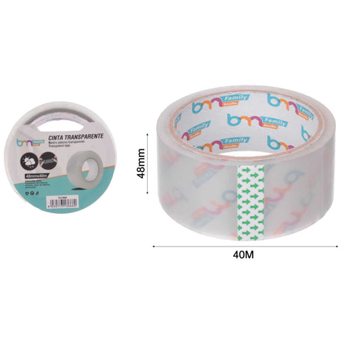 Cinta de Embalaje Transparente 48mm x 40y – 45 micras
