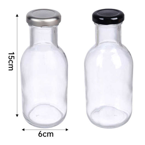 Botella de Vidrio 250ml con Tapa Metálica Color Variado