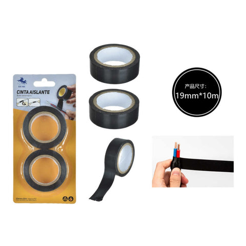 Pack x2 Cintas Eléctricas 1.9cm x 10m – Color Negro