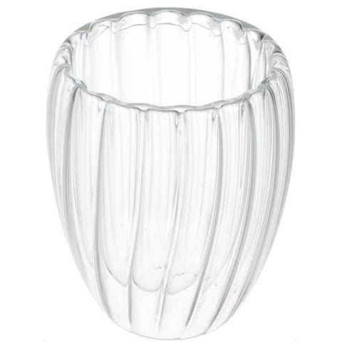 Vaso de Vidrio Doble Pared Rayado 350 ml