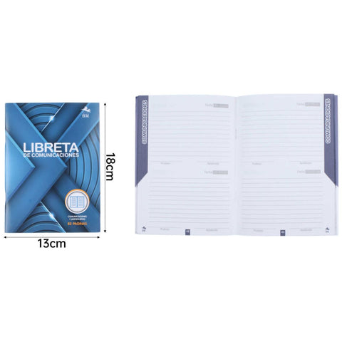 Libreta de Comunicaciones con Encuadernado Grapado - 18 x 13 cm, 82 Páginas