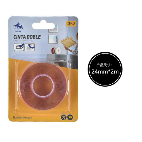 Cinta Doble Faz Acrílica 2.4mm x 2m – Protector Rojo