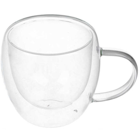 Taza de Vidrio Doble Pared con Asa 150 ml