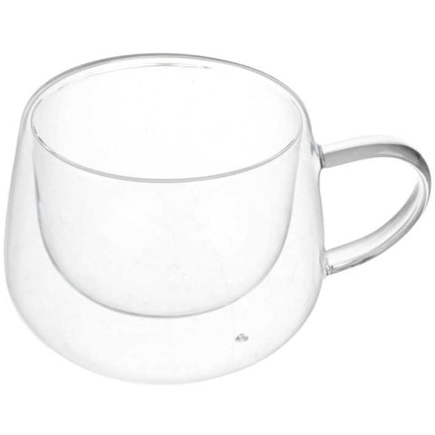 Vaso de Vidrio Doble Pared 350 ml - Diseño Redondeado y Moderno
