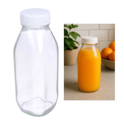 Frasco de Vidrio para Jugos con Tapa Plástica 500ml