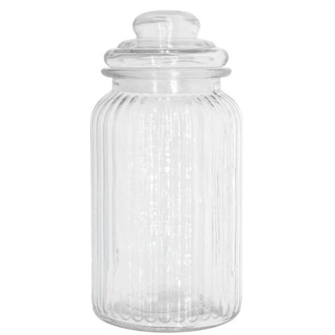 Frasco de Vidrio Estriado con Tapa Hermética – 1290ml