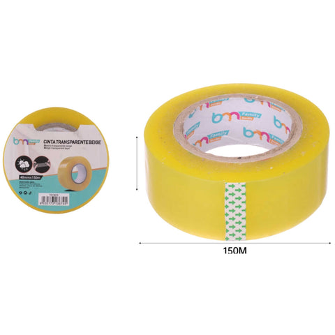 Cinta de Embalaje Transparente Amarilla 48mm x 150y - 45 Micras