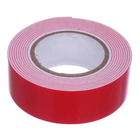 Cinta Doble Cara EVA 2.4cm x 2m con Adhesivo Blanco y Película Roja