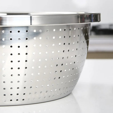 Colador Grueso de Acero Inoxidable 30cm para Cocina