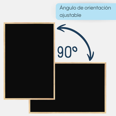 Pizarra Negra para Tiza 40x50 cm - Marco de Madera Clásico