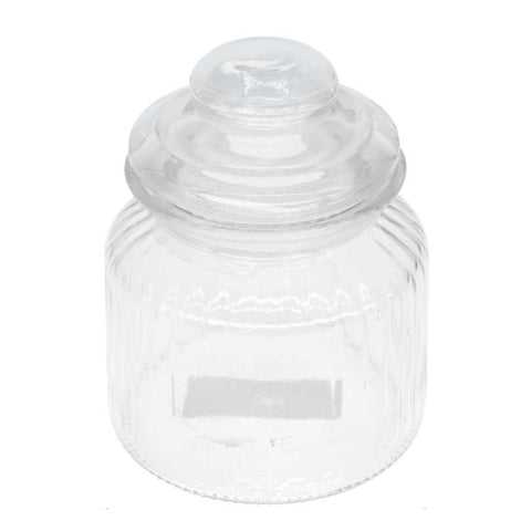 Frasco de Vidrio Estriado con Tapa Hermética – 540ml