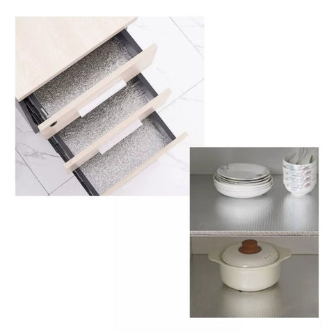 Rollo Papel Adhesivo Protector para Cocina Lavable – Plateado, 40 cm x 2 m
