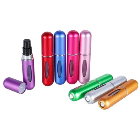 Pack de 5 Atomizadores Recargables para Perfume – Portátiles 5 ml - Colores Variados