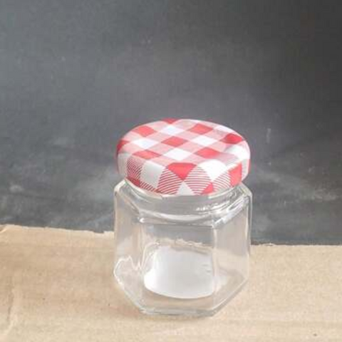 Pack de 60 Frascos De Vidrio Hexagonal Conservero Con Tapa 45ml Color Tapa Variado