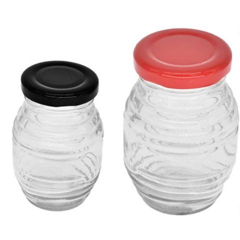 Pack 24 Frascos de Vidrio Conservero Barril 380ml Tapa Metalica Color Variado