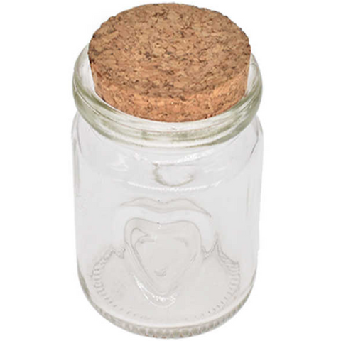 Frasco de Vidrio Doble Corazón para Pudín 220ml