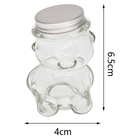 Caja de 280 Frascos de Vidrio en Forma de Osito 30 ml con Tapa – Ideal para Recuerdos o Dulces