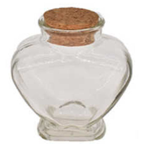 Pack de 24 Frascos de Vidrio con Forma de Corazón Con Corcho 80 ml