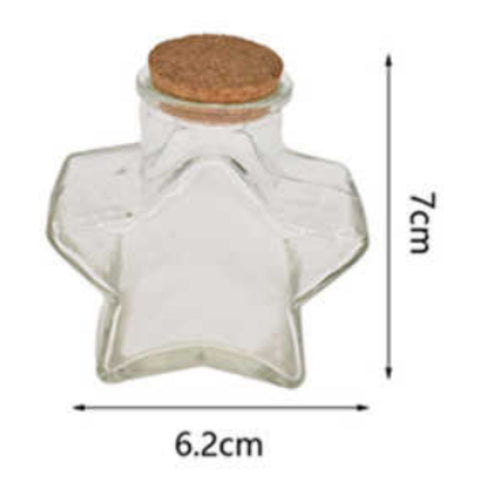 Pack de 24 Frascos De Vidrio Conserveros Con Tapa De Corcho Forma Estrella 80ML