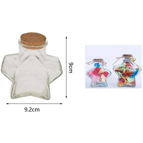 Farco de Vidrio Forma de Estrella Con Tapa de Corcho 150ml