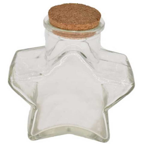 Farco de Vidrio Forma de Estrella Con Tapa de Corcho 150ml
