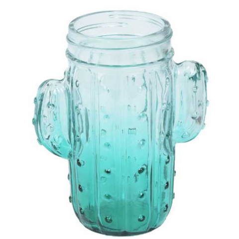 Vaso de Vidrio Cactus Semiesmerilado 14x11cm