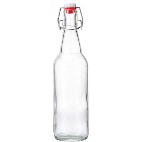 Embalaje de 22 Botellas de Vidrio 1 Litro con Cierre Plástico Hermético y Acero Inoxidable