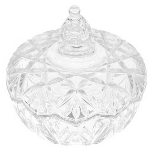 Frasco De Vidrio Decorativo Con Tapa 16cm