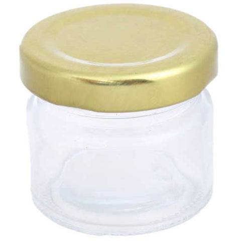 Caja de 192 Frascos de Vidrio 25 ml con Tapa de Color Variado