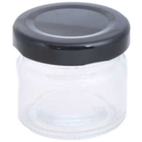 Caja de 192 Frascos de Vidrio 25 ml con Tapa de Color Variado