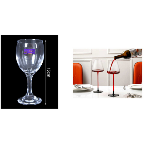 Pack 6 Copas de Vino Tinto De Vidrio 15cm