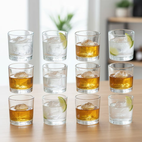 Set de 12 Vasos Tequileros Chupito Whisky Vidrio 30ml