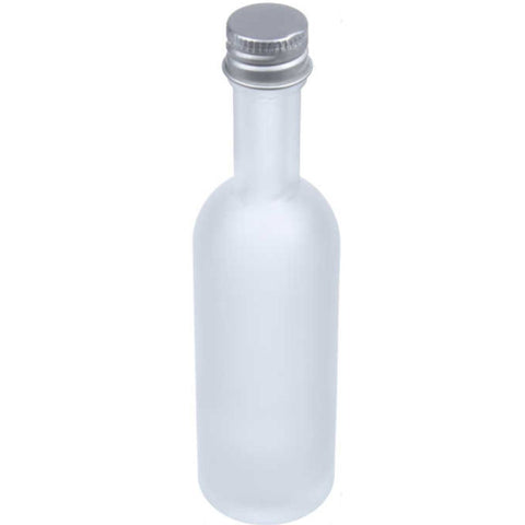 Botella de Vidrio 50ml con Cuello Alto y Acabado Satinado