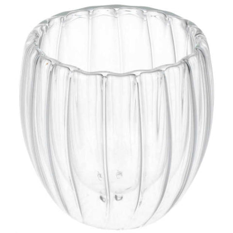 Vaso de Vidrio Rayado 250 ml Doble Pared