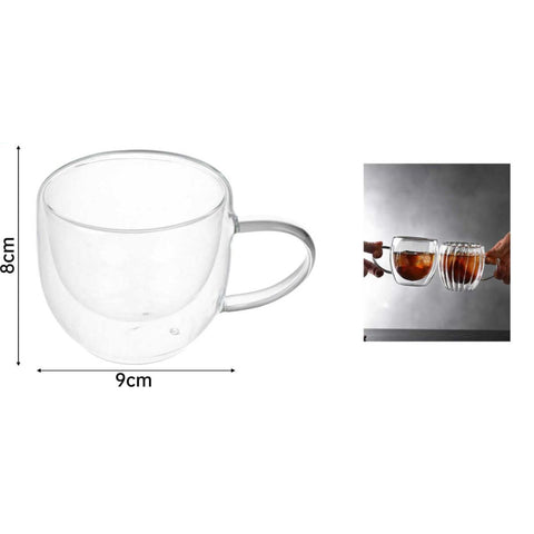 Taza de Vidrio Doble Pared 220 ml - Elegante y Resistente