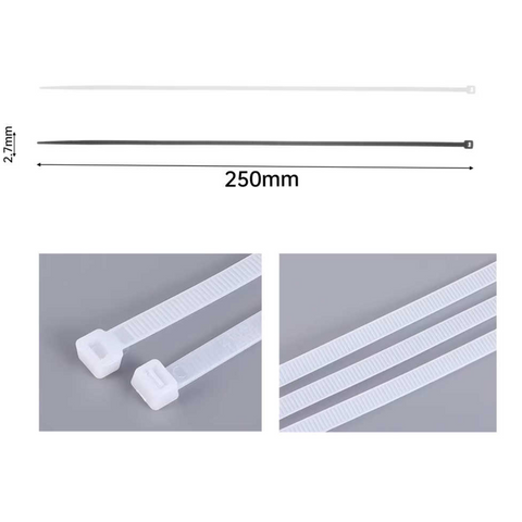 Bridas de 2.7x250mm - Perfectas para Organizar y Sujetar Cables
