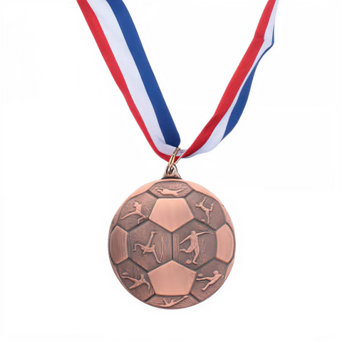 Medalla de Fútbol Trofeo de Bronce con Cinta Olímpica