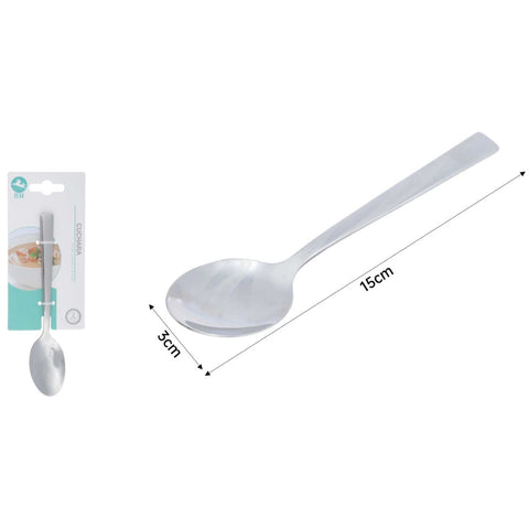 Set de 2 Cucharas de Postre de Acero Inoxidable - Punta Cuadrada