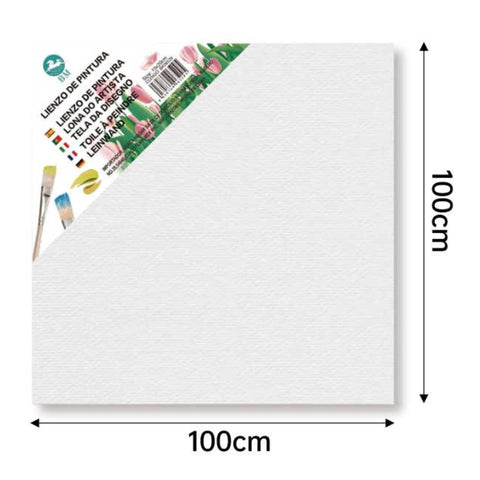 Bastidor Lienzo 100×100 cm Tela Blanca Gruesa para Pintura