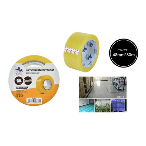 Cinta de Embalaje Transparente Amarilla 48mm x 80y – 45 micras